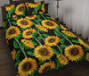 Cartoon Sunflower Pattern Print Bed Set Quilt-grizzshop