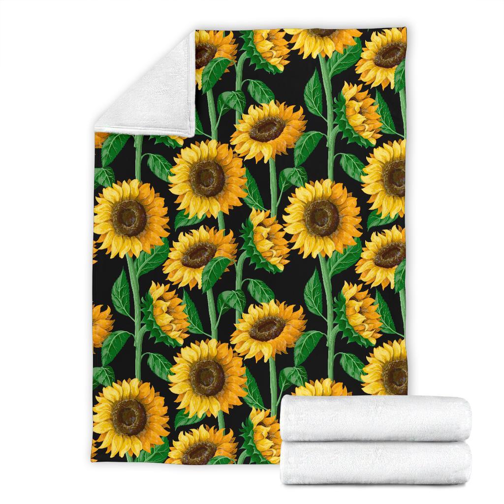 Cartoon Sunflower Pattern Print Blanket-grizzshop