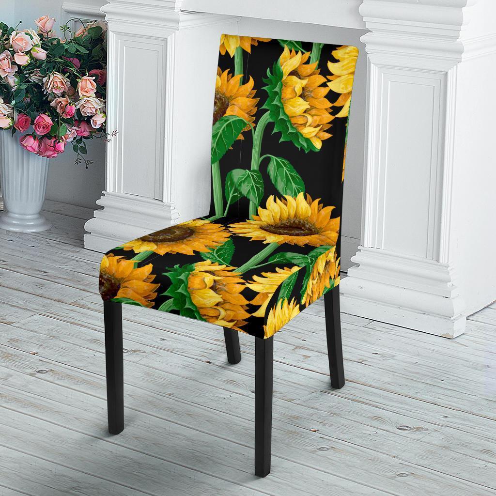 Cartoon Sunflower Pattern Print Chair Cover-grizzshop