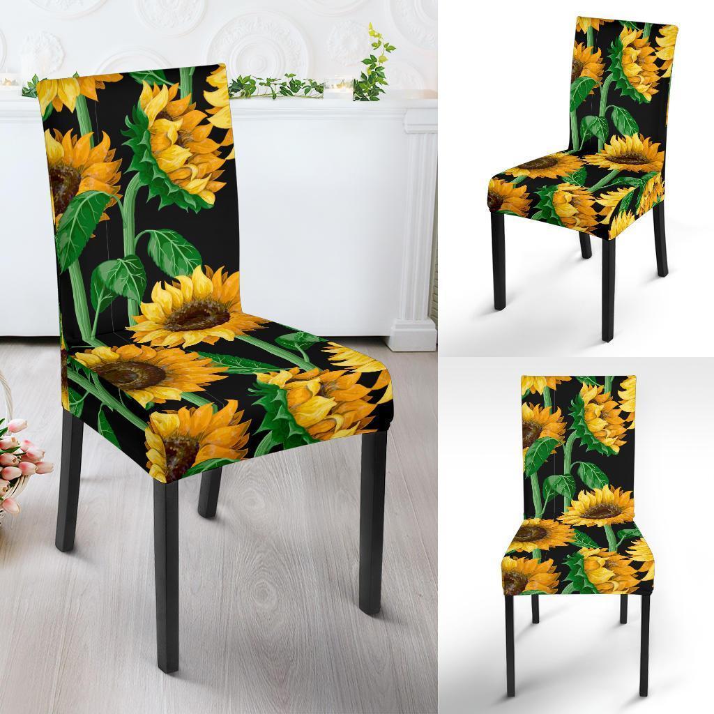 Cartoon Sunflower Pattern Print Chair Cover-grizzshop