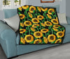 Cartoon Sunflower Pattern Print Quilt-grizzshop