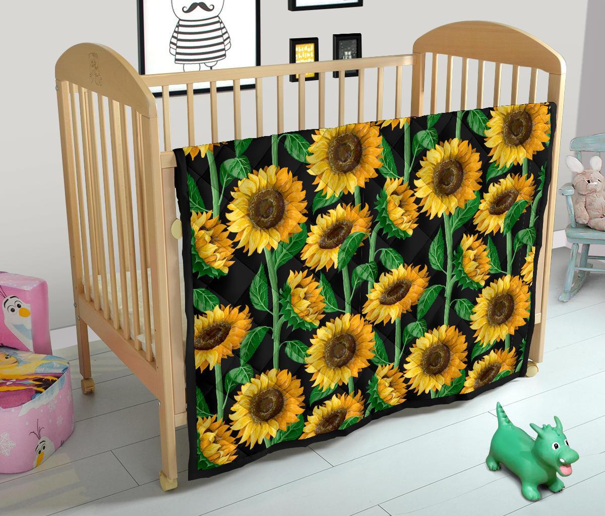 Cartoon Sunflower Pattern Print Quilt-grizzshop