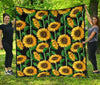 Cartoon Sunflower Pattern Print Quilt-grizzshop