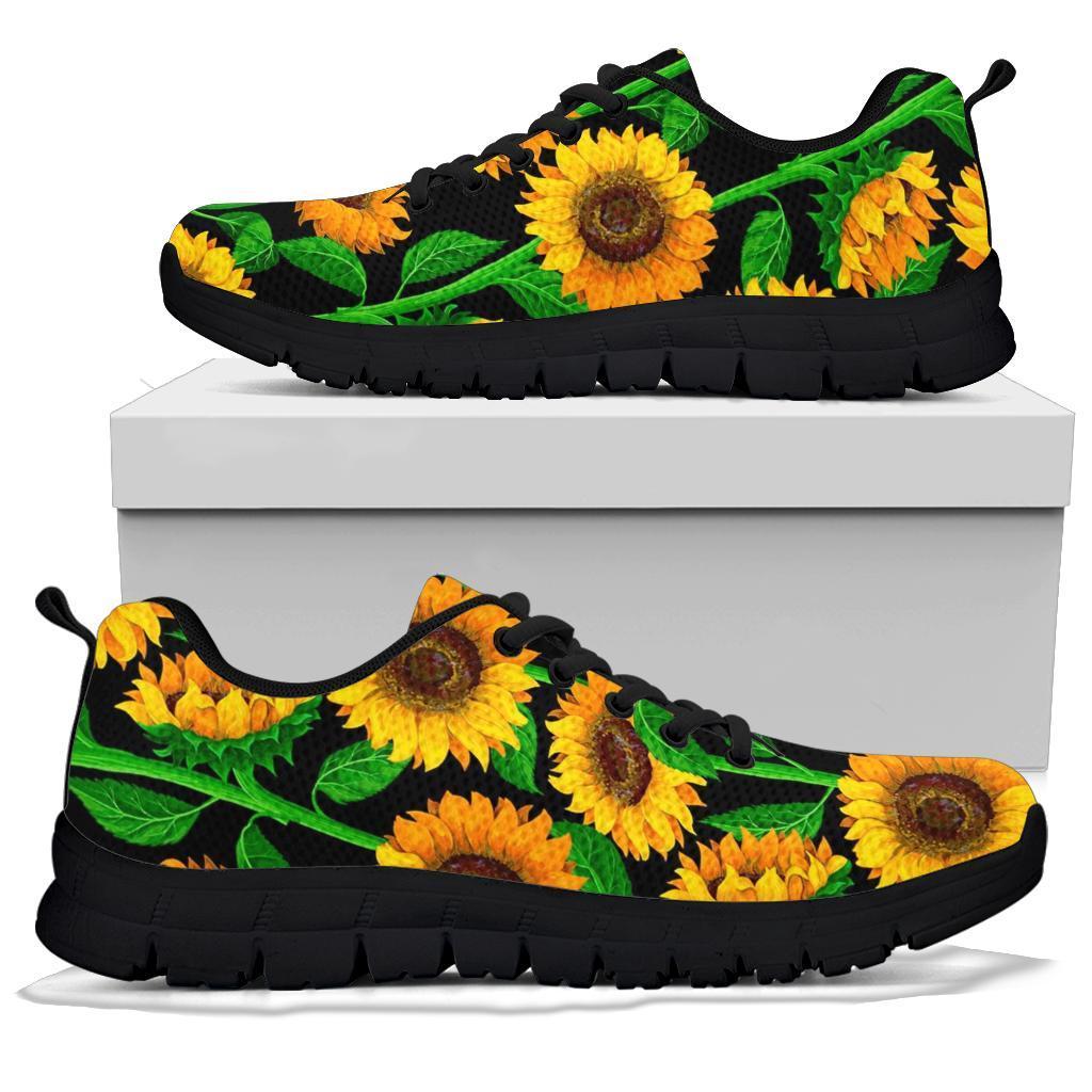 Cartoon Sunflower Pattern Print Sneaker Shoes For Men Women-grizzshop