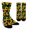 Cartoon Sunflower Pattern Print Unisex Crew Socks-grizzshop