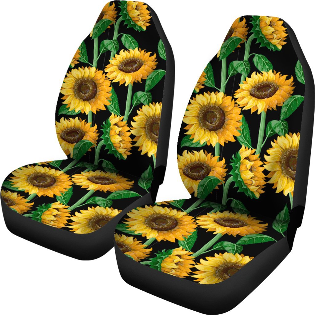 Cartoon Sunflower Pattern Print Universal Fit Car Seat Covers-grizzshop