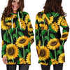 Cartoon Sunflower Pattern Print Women Hoodie Dress-grizzshop