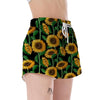 Cartoon Sunflower Pattern Print Women's Shorts-grizzshop