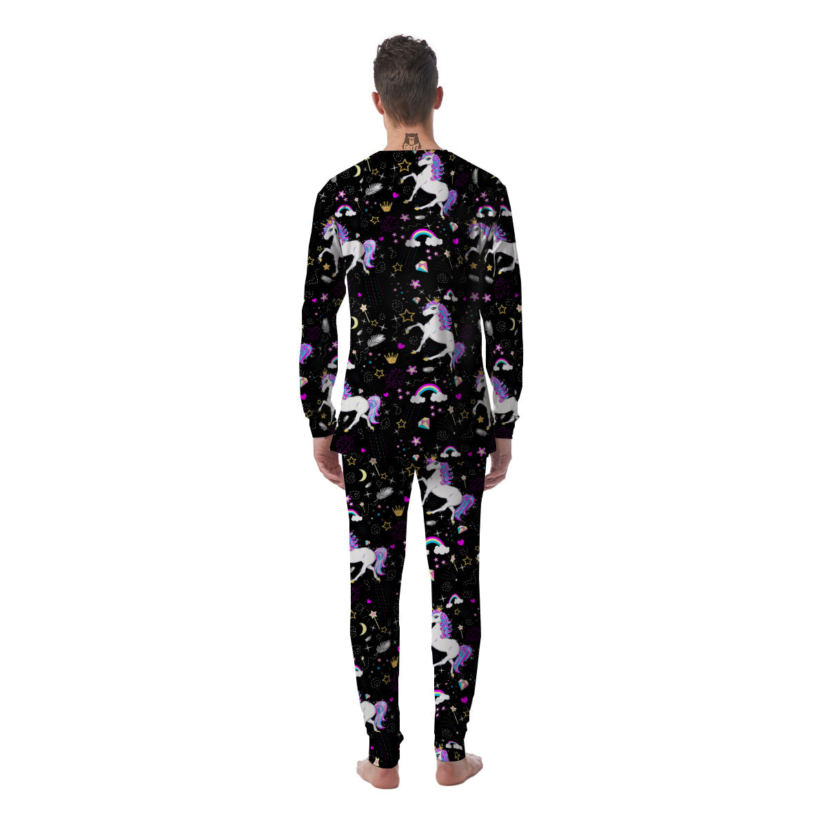 Cartoon Unicorn Dream Print Pattern Men's Pajamas-grizzshop