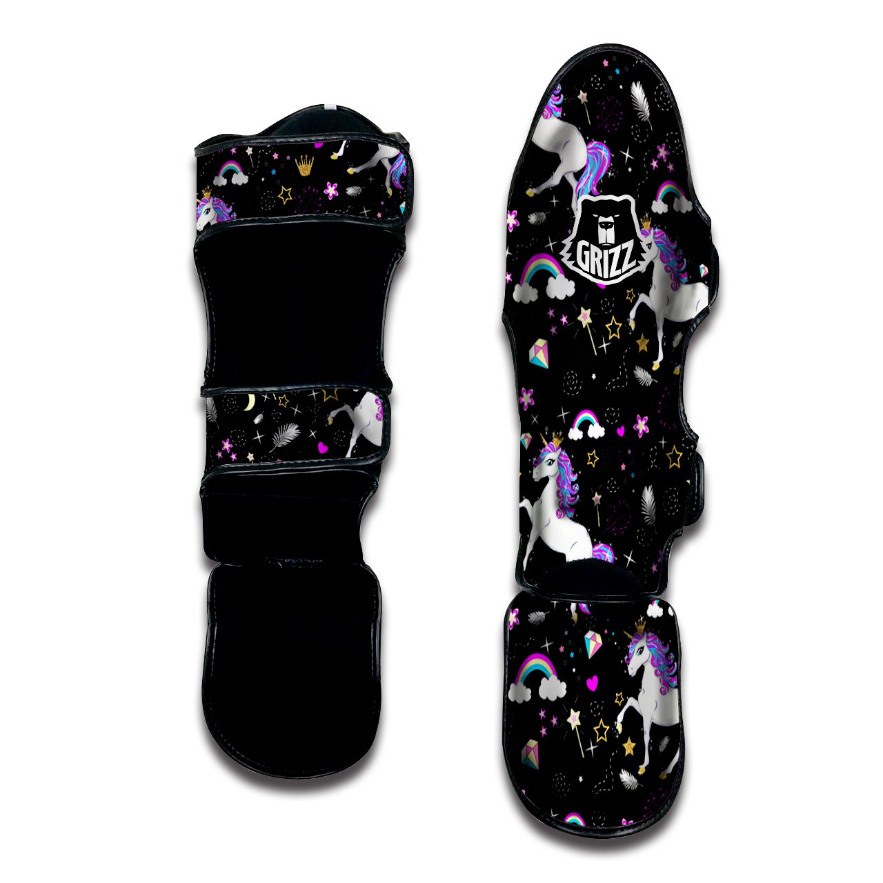 Cartoon Unicorn Dream Print Pattern Muay Thai Shin Guards-grizzshop