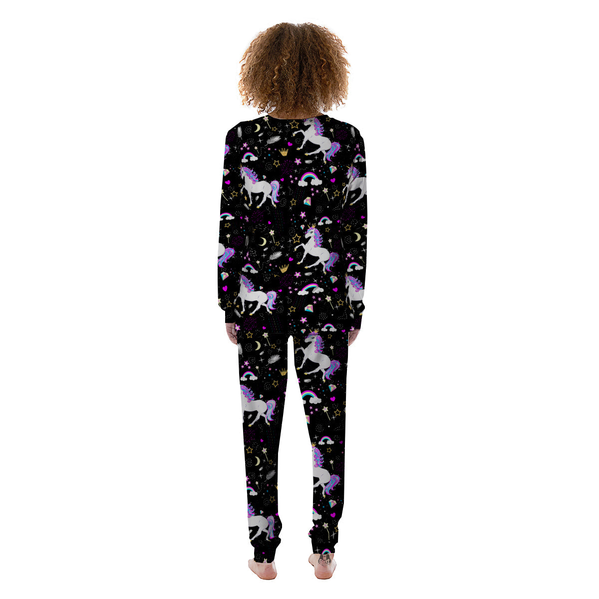 Cartoon Unicorn Dream Print Pattern Women's Pajamas-grizzshop