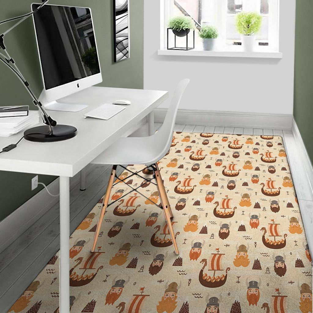 Cartoon Viking Norse Floor Mat-grizzshop