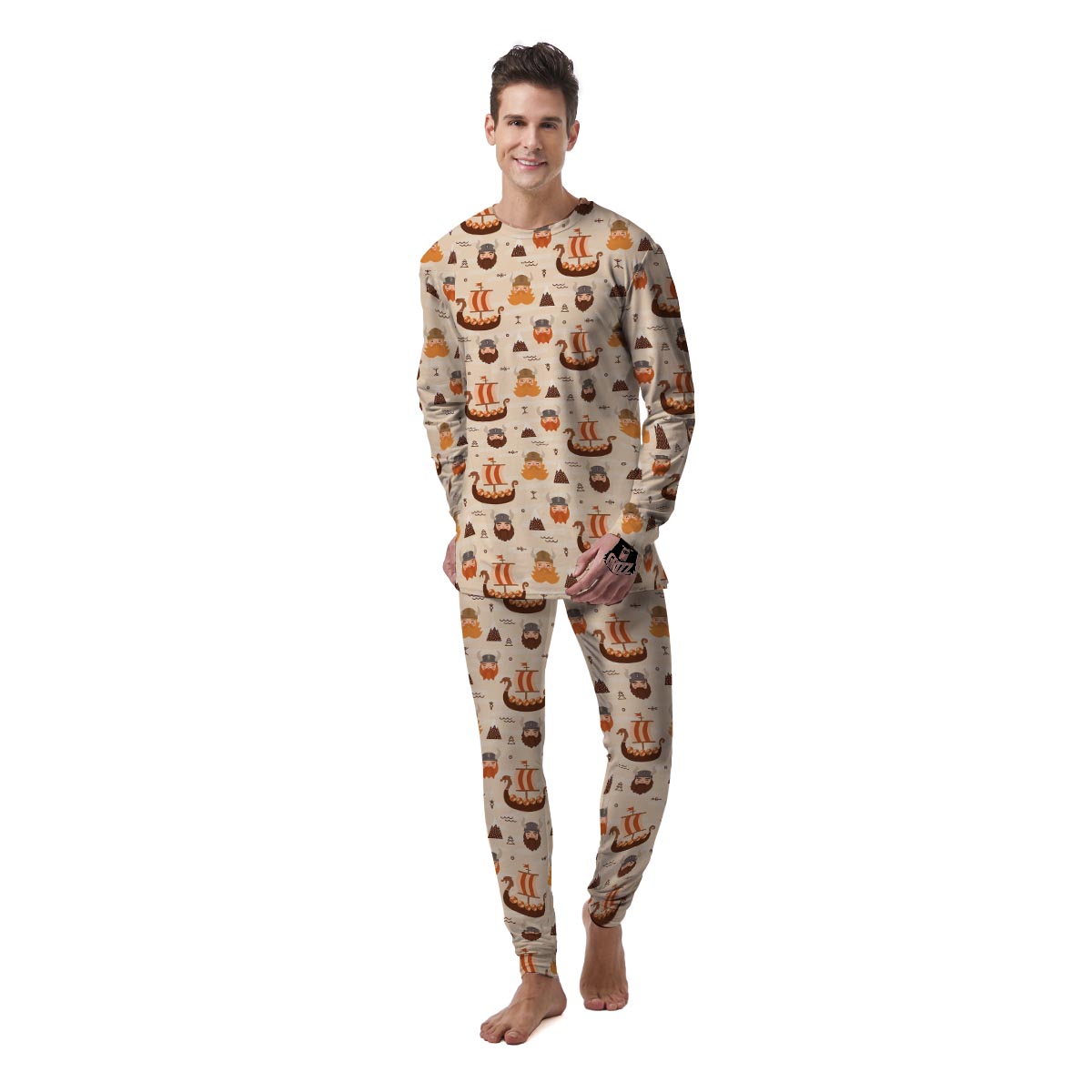 Cartoon Viking Norse Men's Pajamas-grizzshop