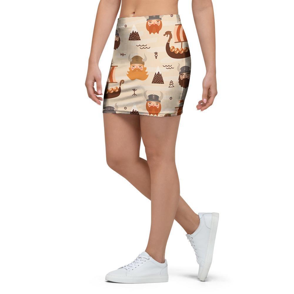 Cartoon Viking Norse Mini Skirt-grizzshop