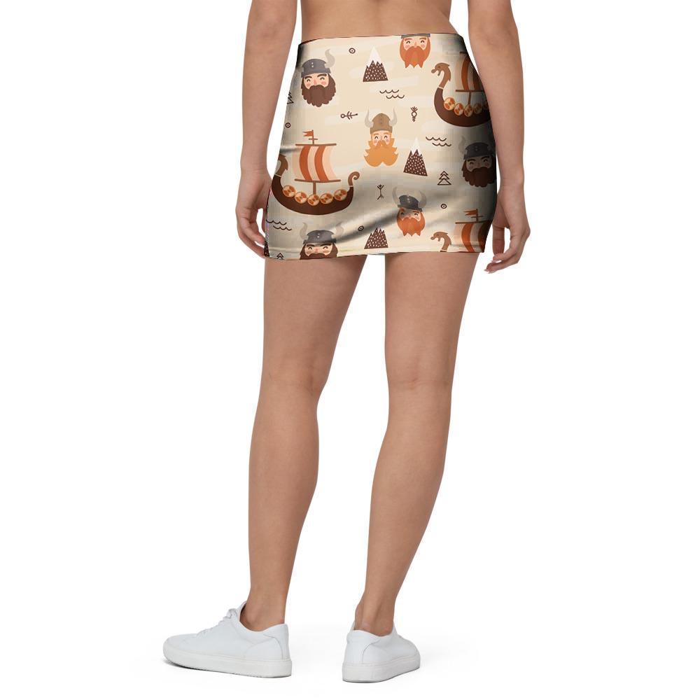 Cartoon Viking Norse Mini Skirt-grizzshop