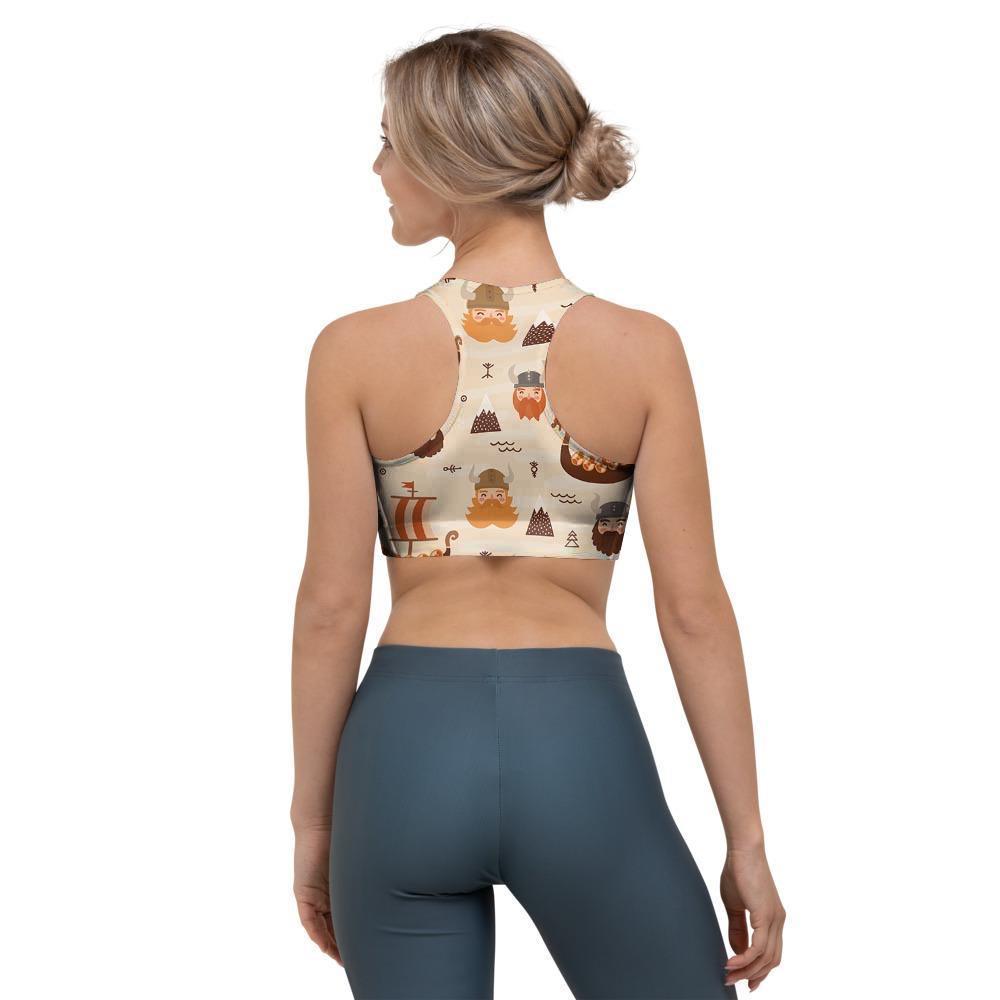 Cartoon Viking Norse Sports Bra-grizzshop