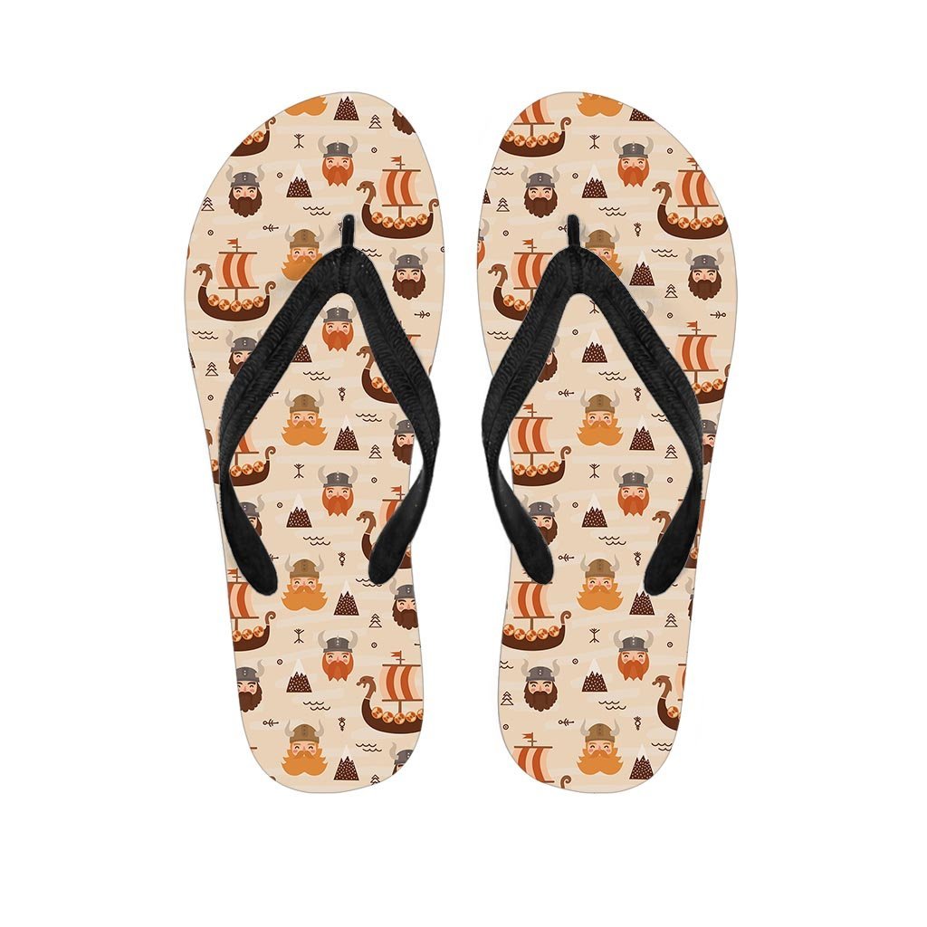 Cartoon Viking Norse Women's Flip Flops-grizzshop