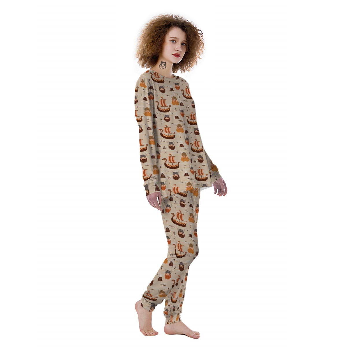 Cartoon Viking Norse Women's Pajamas-grizzshop