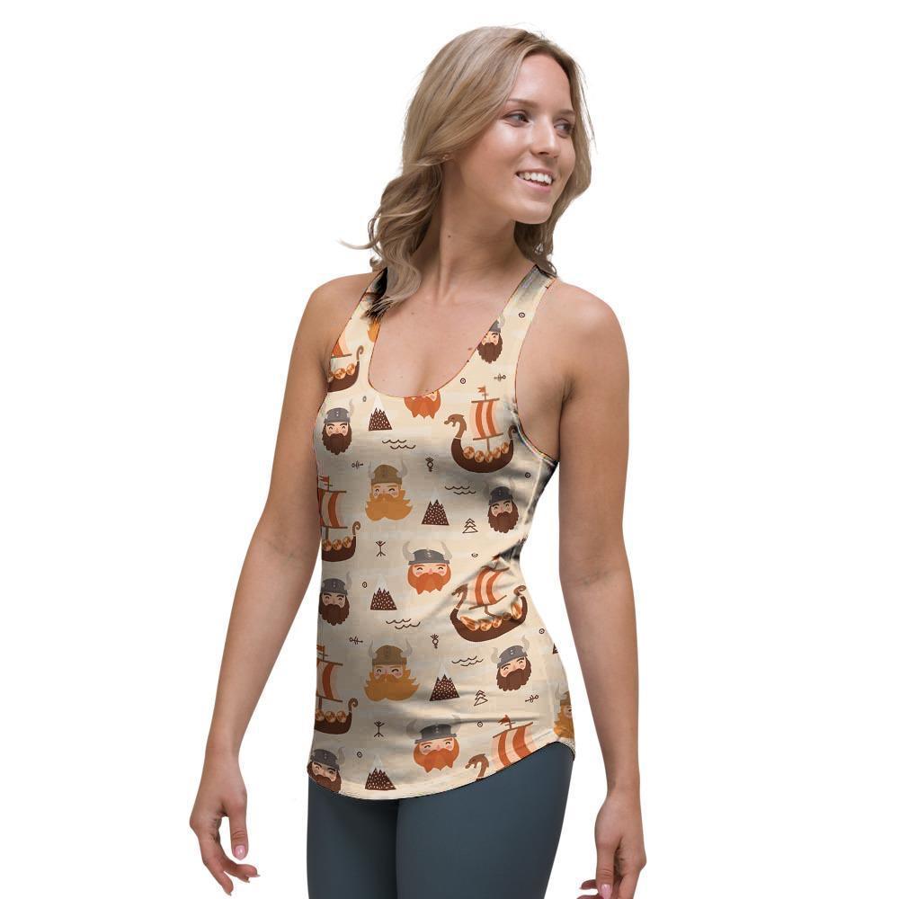 Cartoon Viking Norse Women's Racerback Tank Top-grizzshop