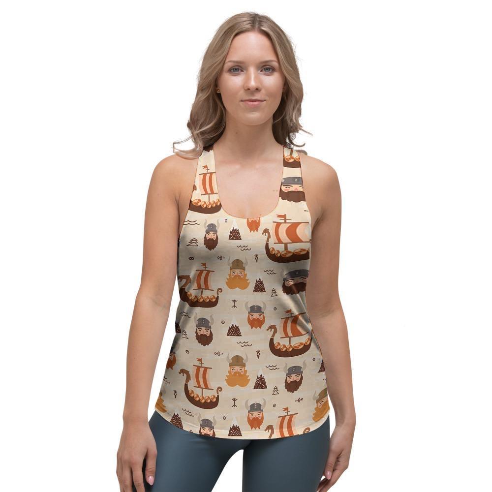Cartoon Viking Norse Women's Racerback Tank Top-grizzshop