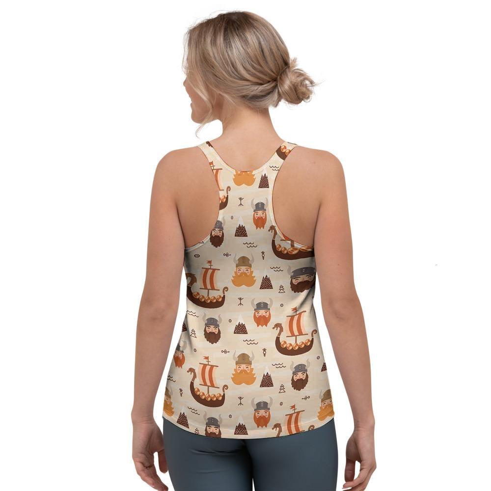 Cartoon Viking Norse Women's Racerback Tank Top-grizzshop