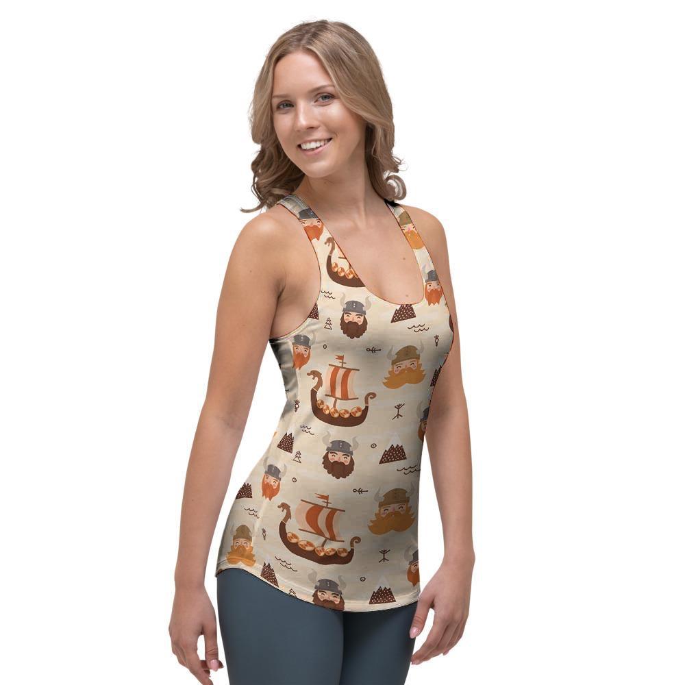 Cartoon Viking Norse Women's Racerback Tank Top-grizzshop