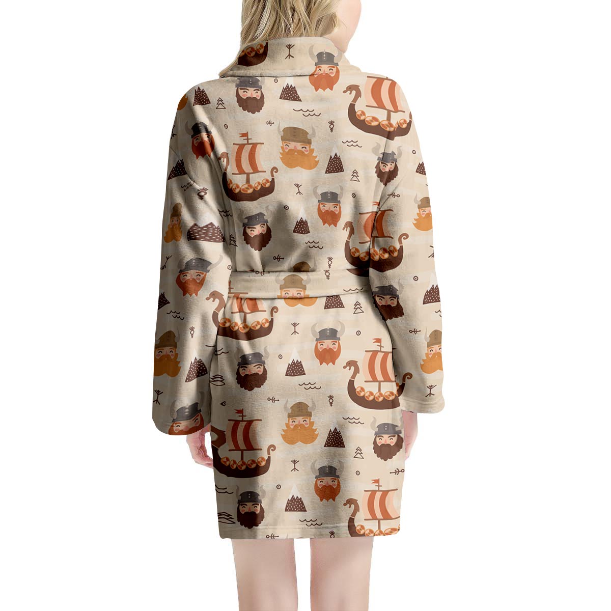 Cartoon Viking Norse Women's Robe-grizzshop