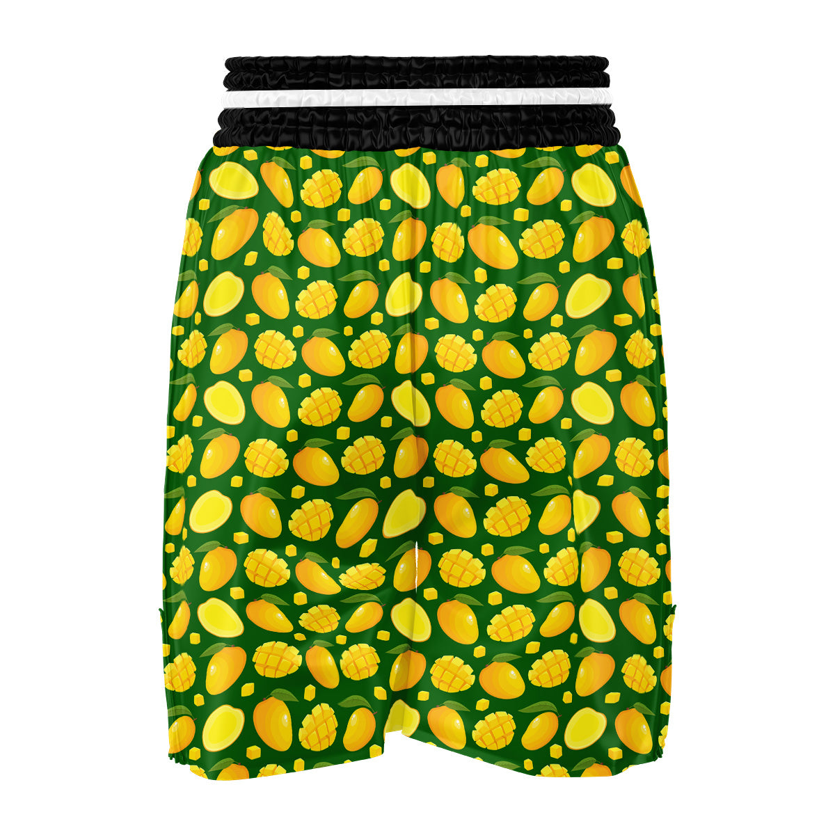 Cartoon Yellow Mango Slice Print Pattern Boxing Shorts-grizzshop