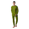 Cartoon Yellow Mango Slice Print Pattern Men's Pajamas-grizzshop