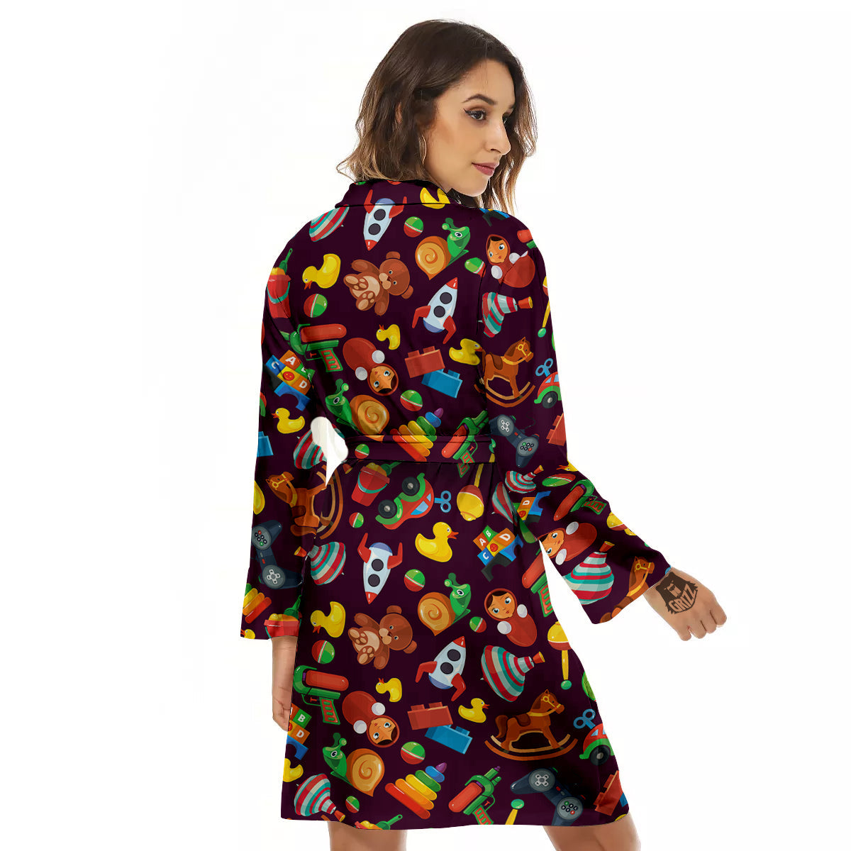Cartoon toys Colorful Print Pattern Women's Robe-grizzshop