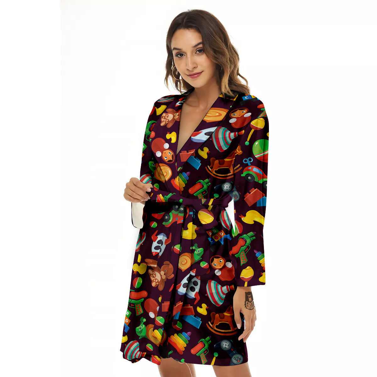 Cartoon toys Colorful Print Pattern Women's Robe-grizzshop