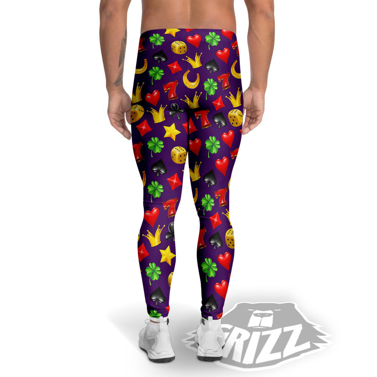 Casino 3D Gambling And Luck Print Pattern Men's Leggings-grizzshop