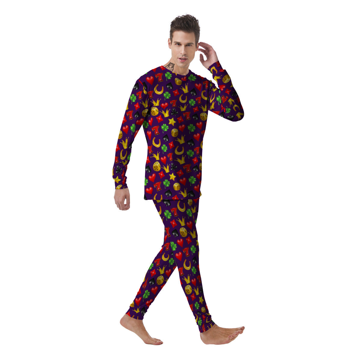 Casino 3D Gambling And Luck Print Pattern Men's Pajamas-grizzshop