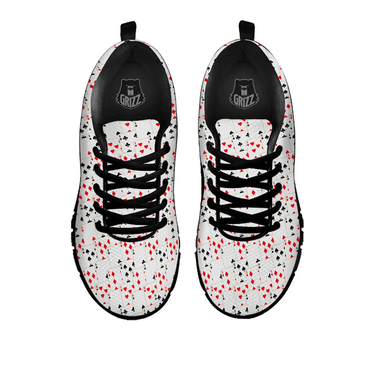 Casino Card Cartoon Print Pattern Black Sneaker-grizzshop