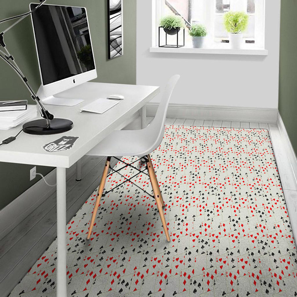 Casino Card Cartoon Print Pattern Floor Mat-grizzshop