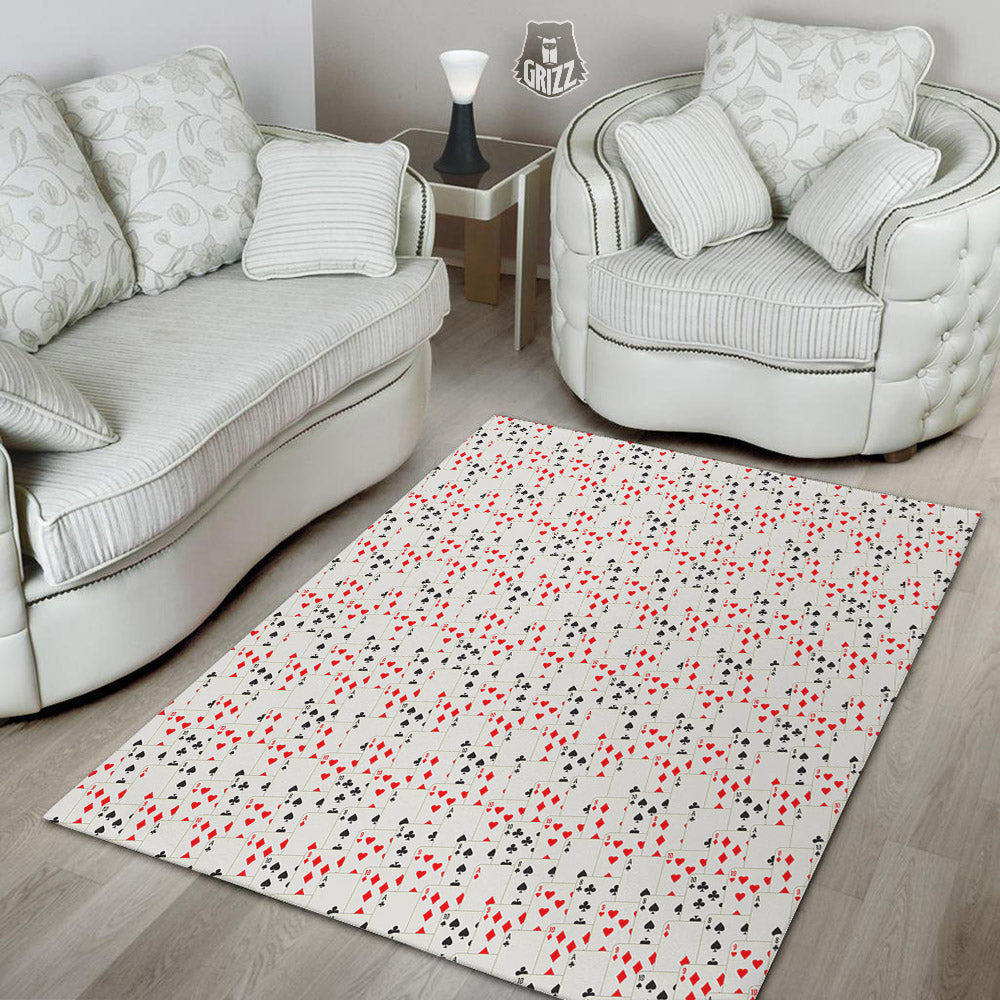 Casino Card Cartoon Print Pattern Floor Mat-grizzshop