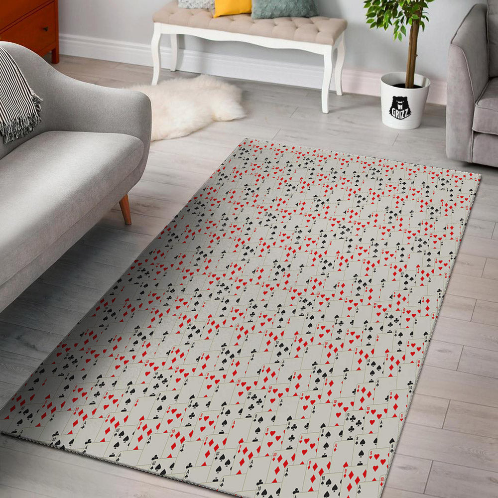 Casino Card Cartoon Print Pattern Floor Mat-grizzshop
