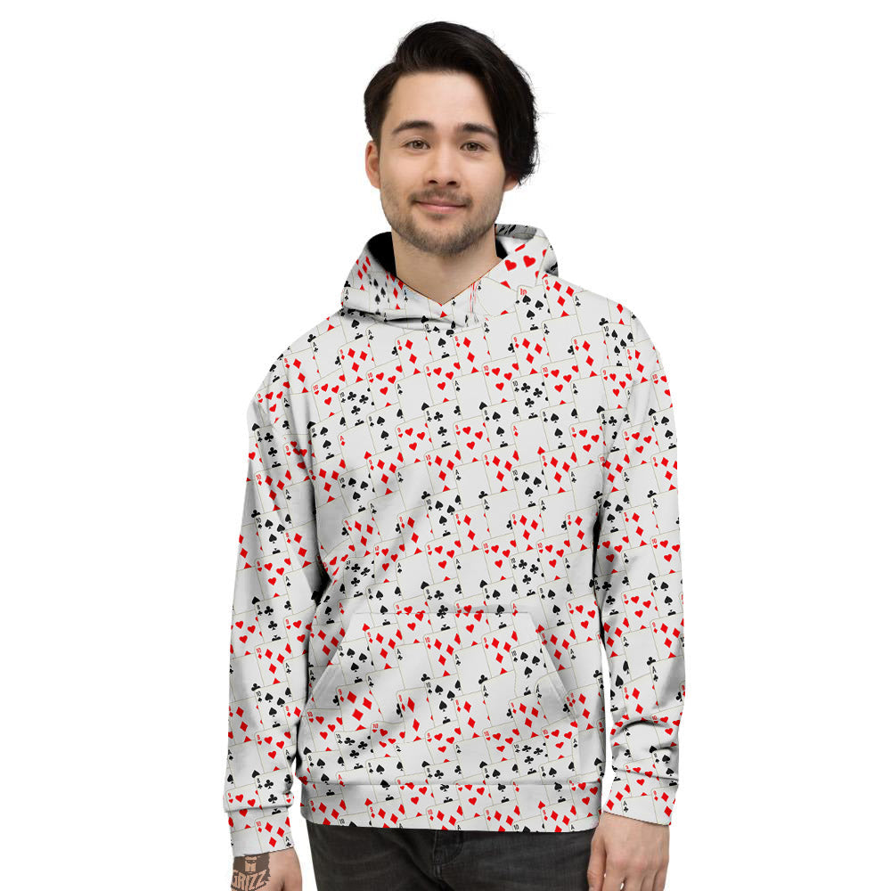 Casino Card Cartoon Print Pattern Men's Hoodie-grizzshop