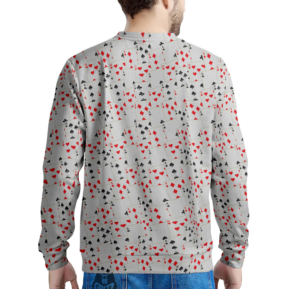 Casino Card Cartoon Print Pattern Men's Sweatshirt-grizzshop