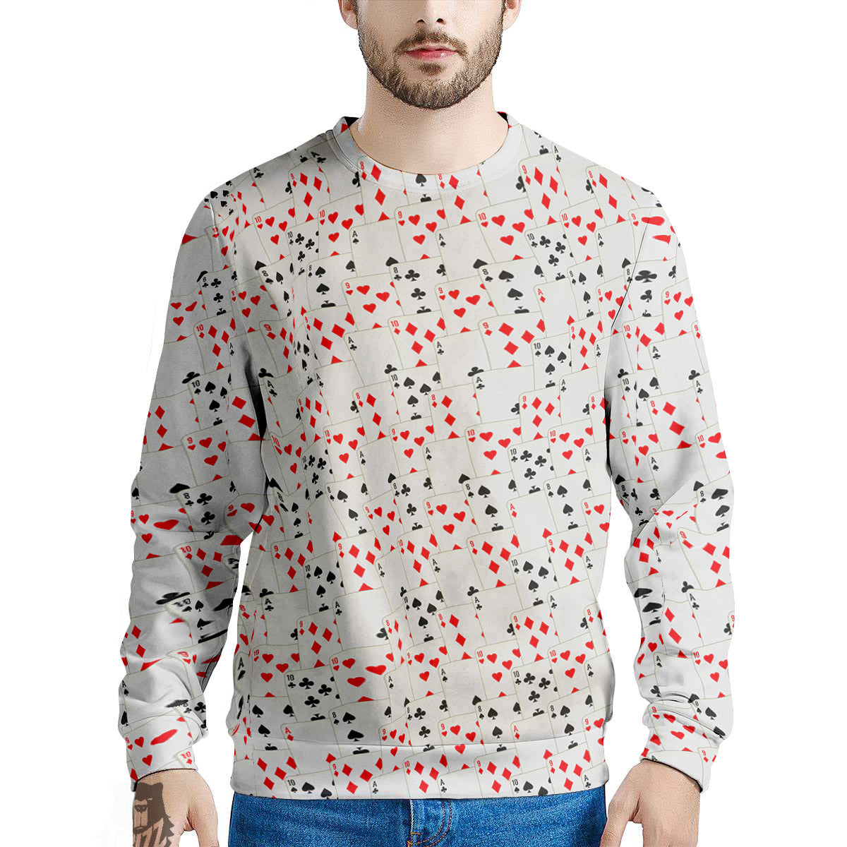Casino Card Cartoon Print Pattern Men's Sweatshirt-grizzshop