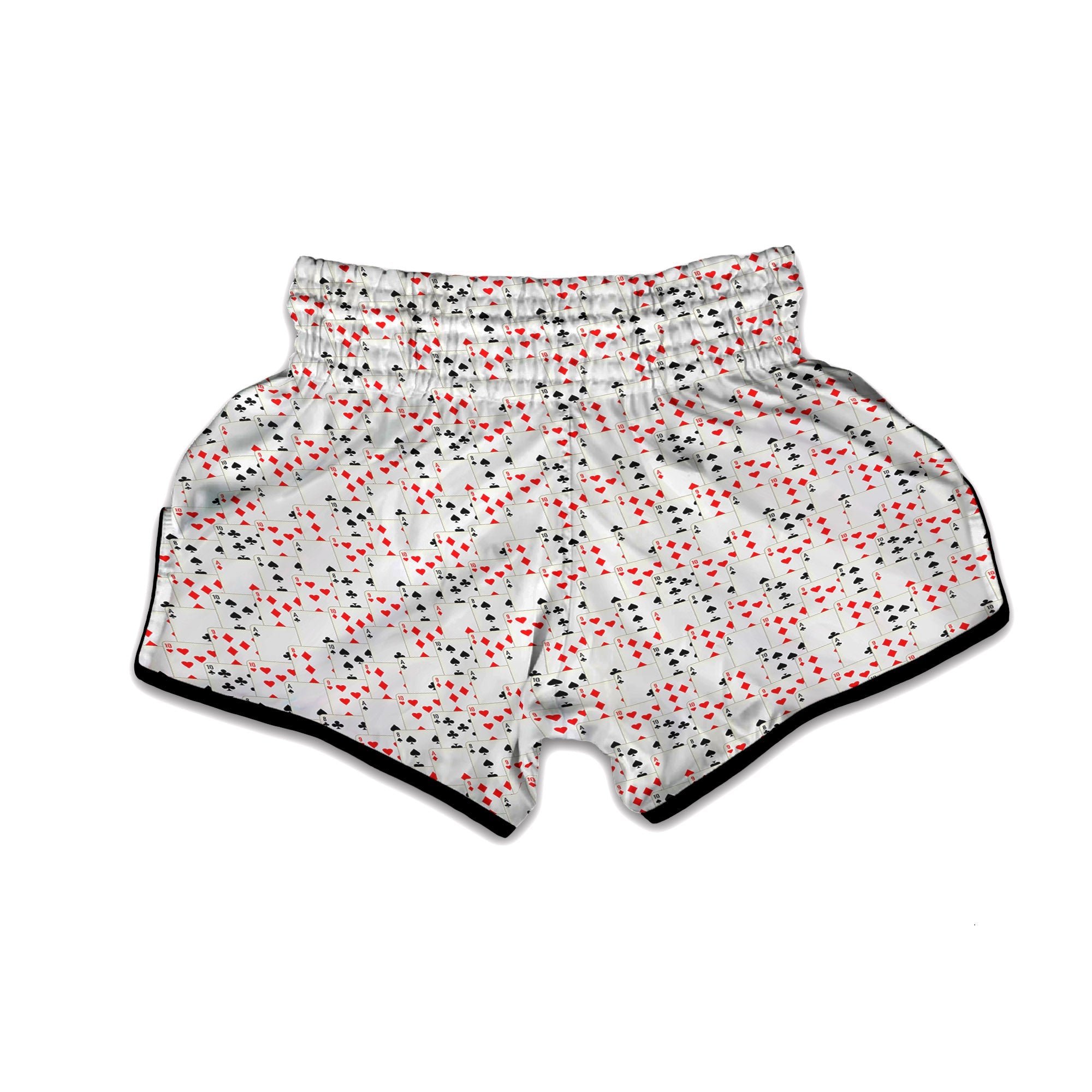 Casino Card Cartoon Print Pattern Muay Thai Boxing Shorts-grizzshop