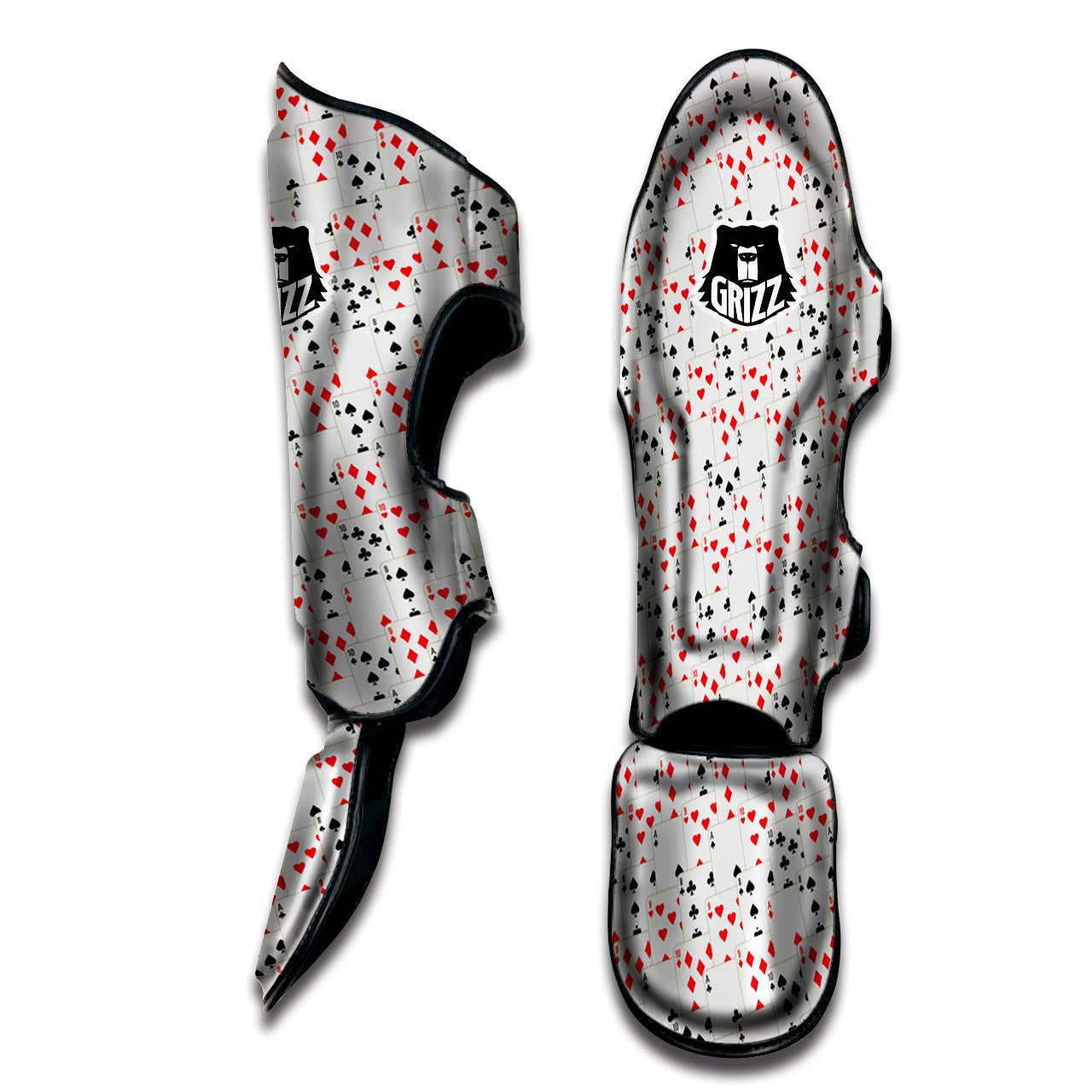 Casino Card Cartoon Print Pattern Muay Thai Shin Guards-grizzshop