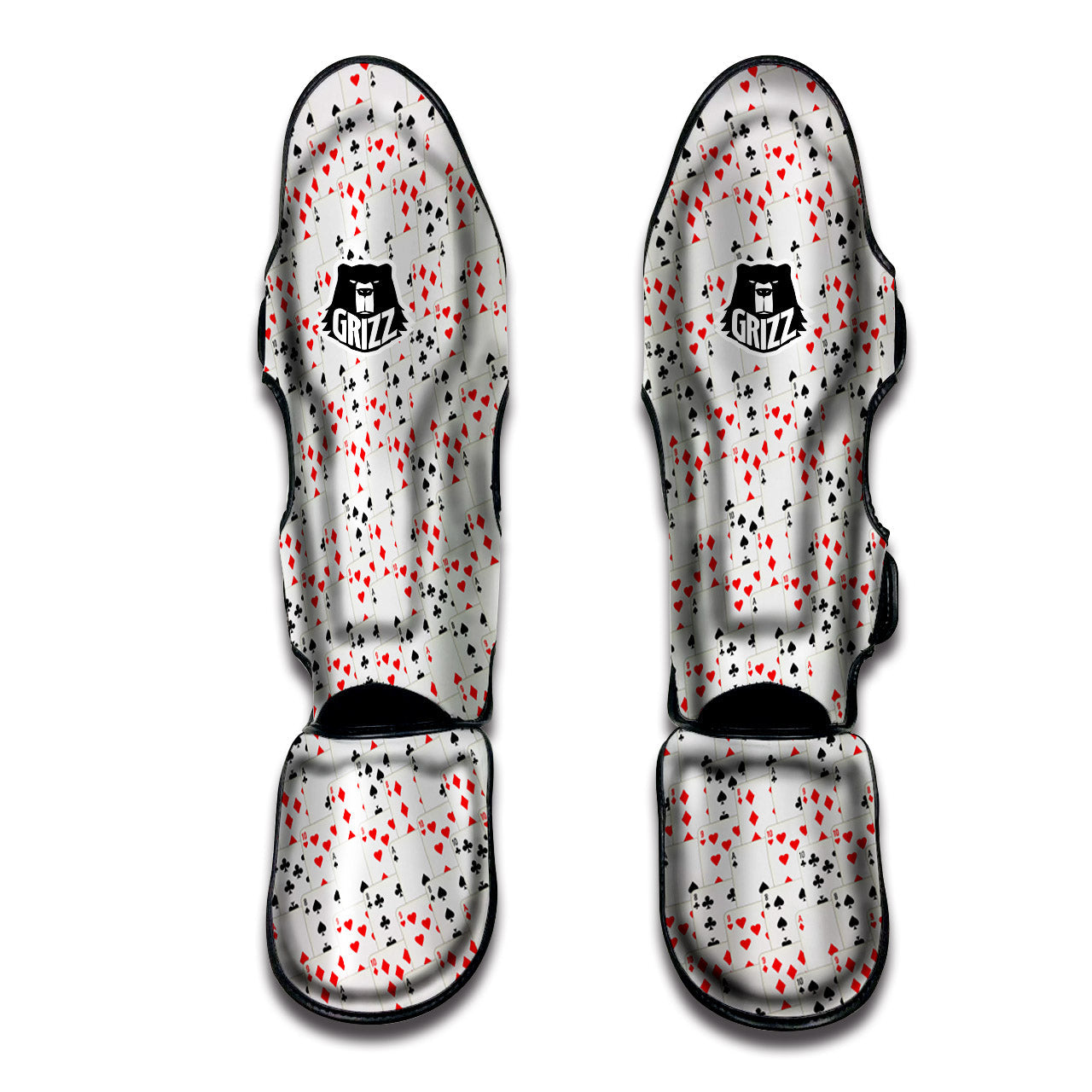 Casino Card Cartoon Print Pattern Muay Thai Shin Guards-grizzshop