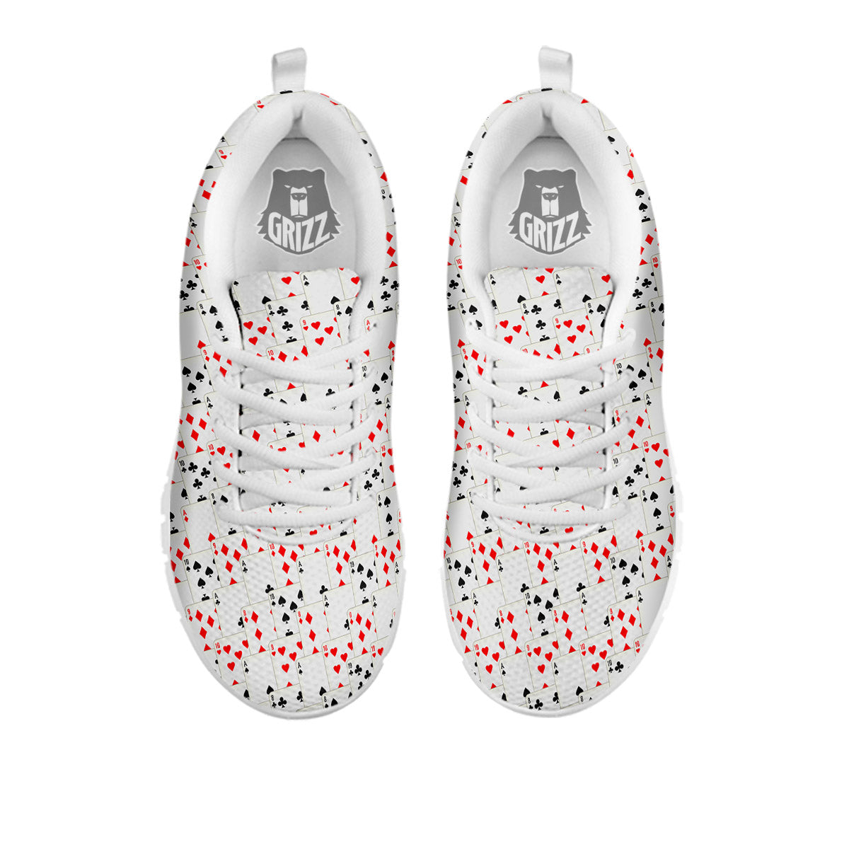 Casino Card Cartoon Print Pattern White Sneaker-grizzshop