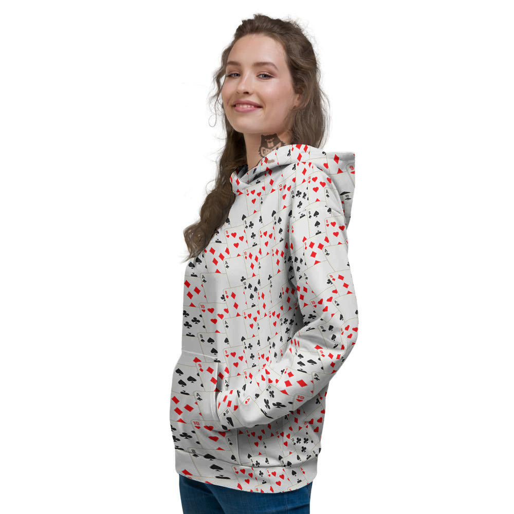 Casino Card Cartoon Print Pattern Women's Hoodie-grizzshop