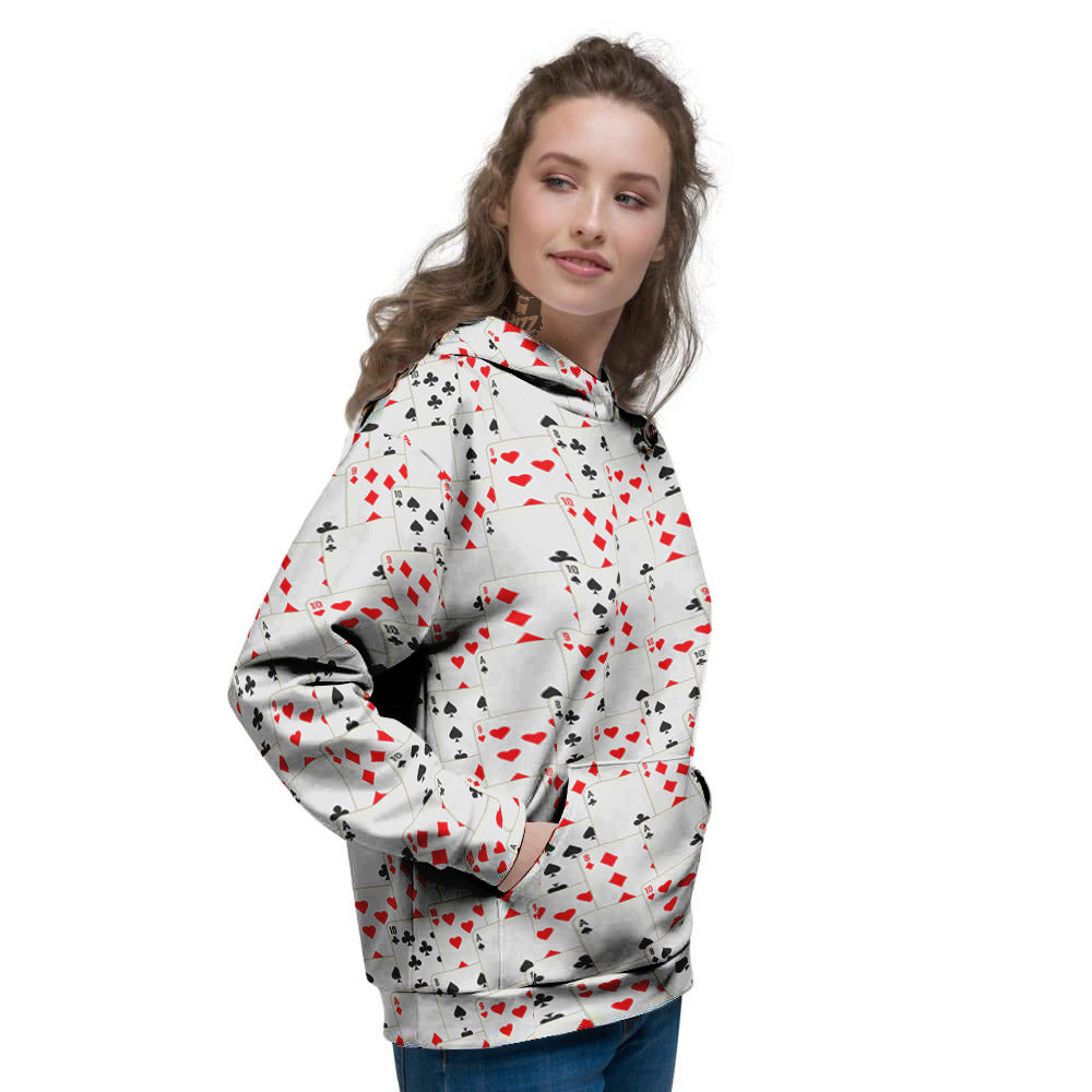 Casino Card Cartoon Print Pattern Women's Hoodie-grizzshop
