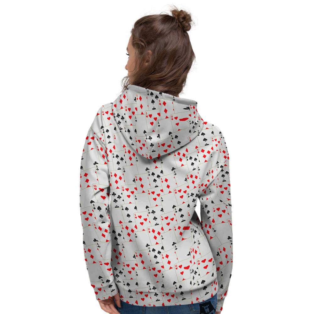 Casino Card Cartoon Print Pattern Women's Hoodie-grizzshop