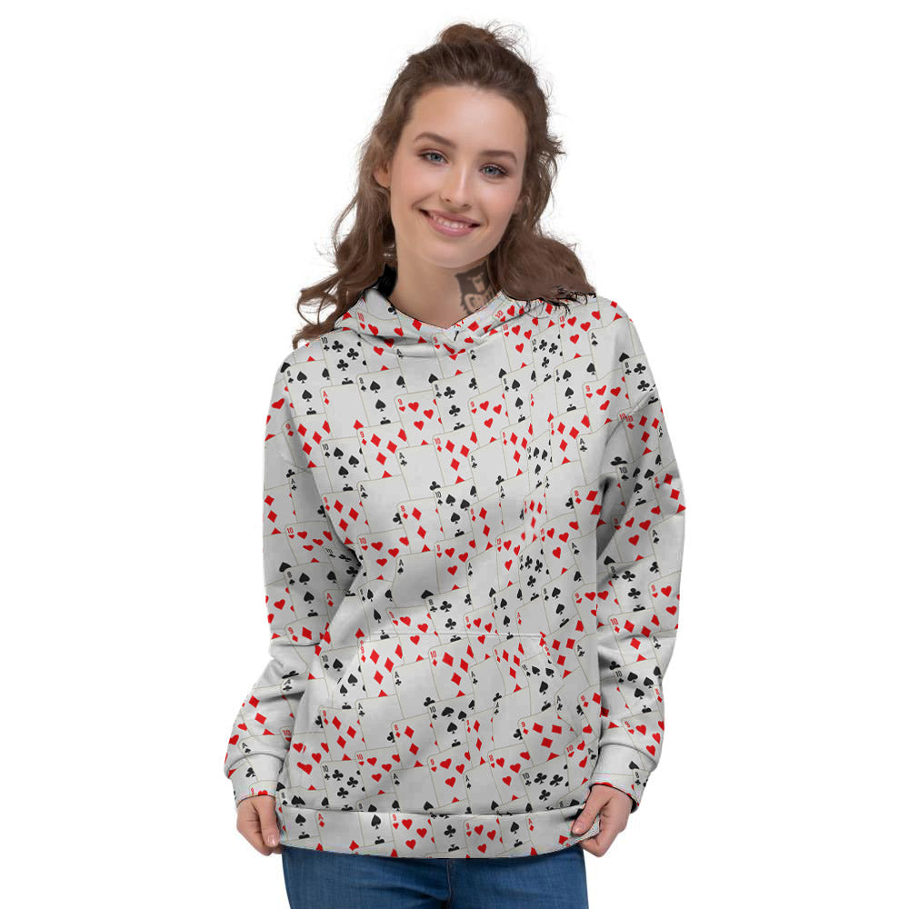 Casino Card Cartoon Print Pattern Women's Hoodie-grizzshop
