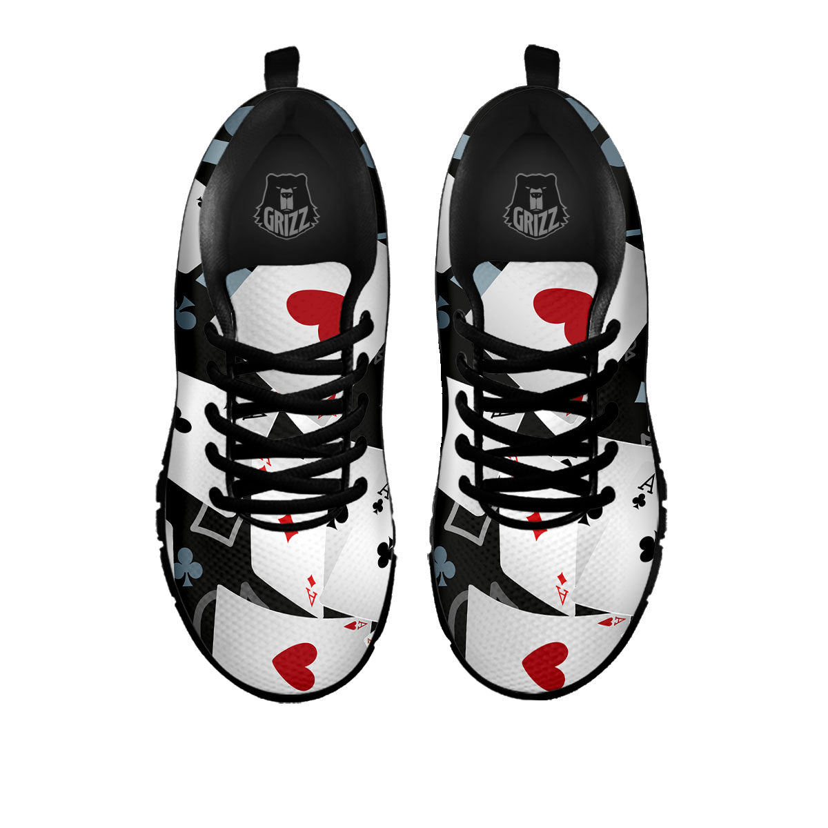 Casino Card Falling Print Black Sneaker-grizzshop