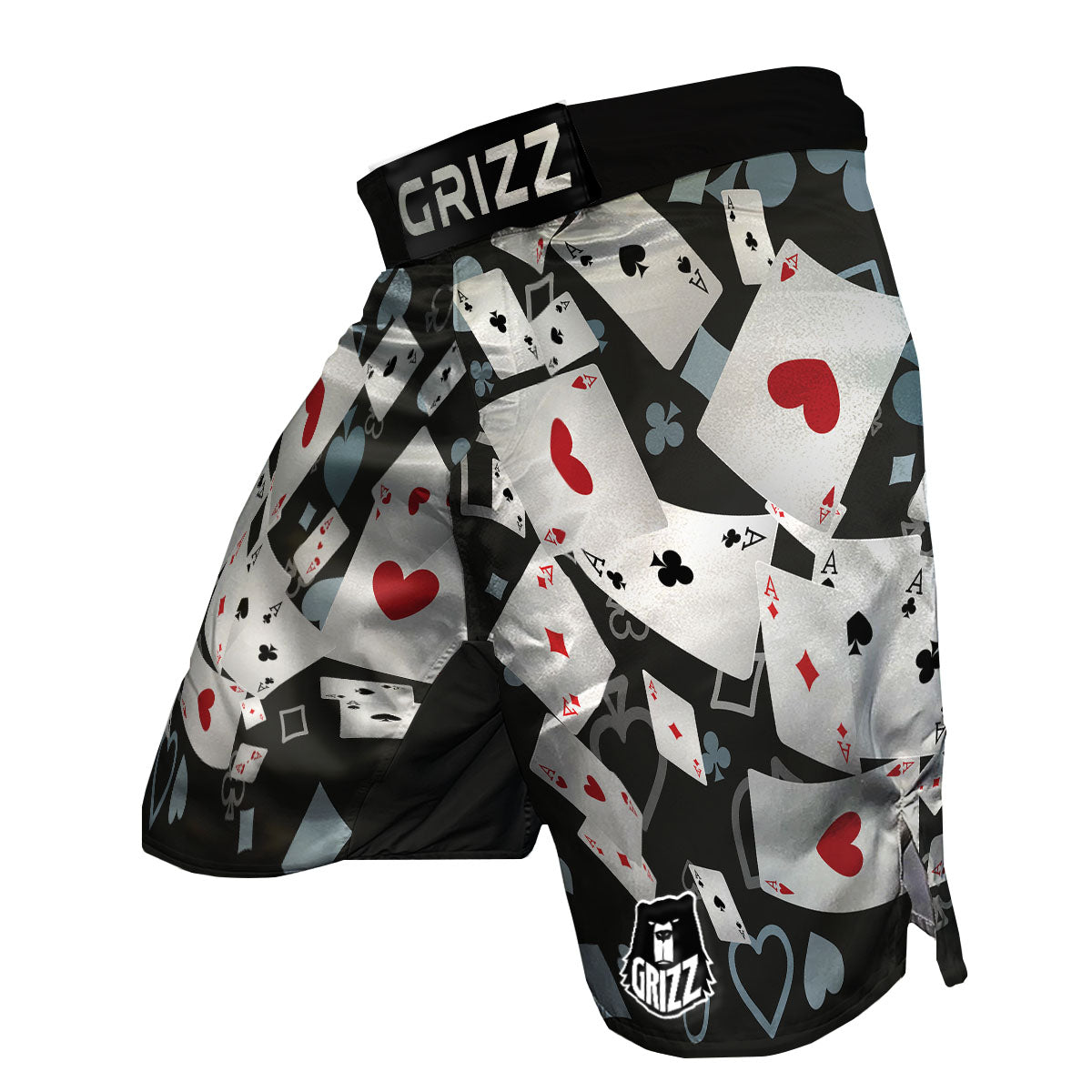 Casino Card Falling Print MMA Shorts-grizzshop